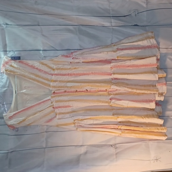 Free People Pink & Orange Stripe Fresh mini boho dress - Picture 1 of 9